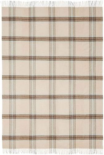 Vista 28 de Manta de alpaca a cuadros escoceses 100% lana de alpaca bebé en tonos naturales 6.6 pies de largo x 4.25 pies de ancho hipoalergénica, suave