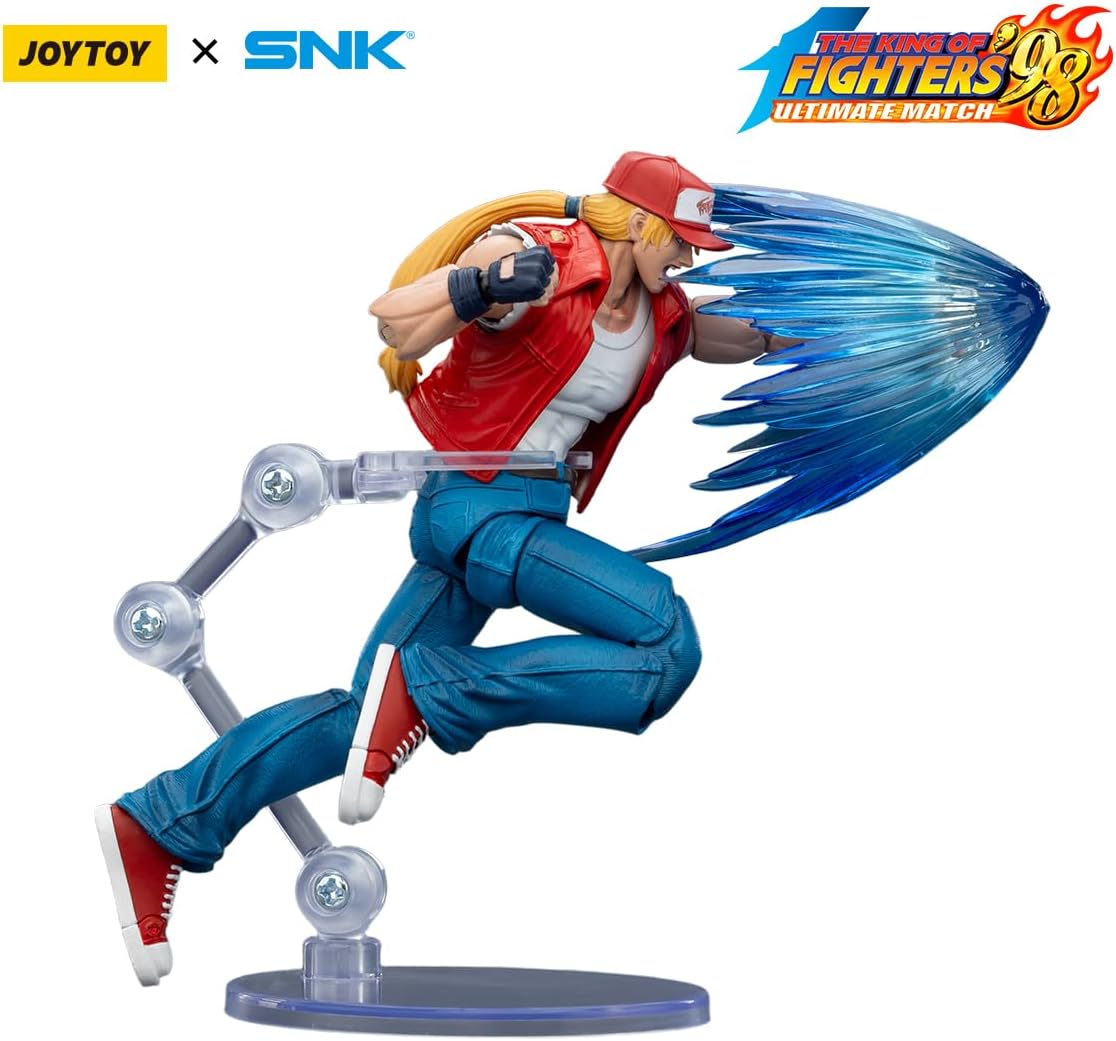 JOYTOY SNK The King of Fighters KOF '98UM Fatal Fury Team Terry Bogard Action Figure 1:18 Scale 4.6" Tall, Interchangeable Heads, Hands & Accessories