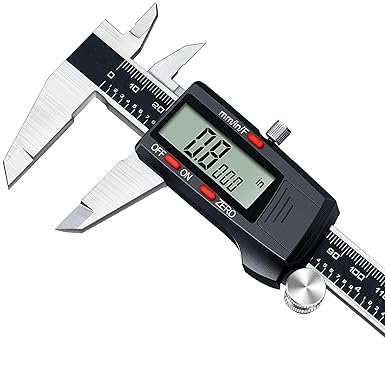 Kynup Caliper Measuring Tool, Digital Micrometer Caliper Tool, Vernier Caliper with Stainless Steel, Large LCD Screen, Auto - Off Feature, Inch Metric Fraction Conversion (6Inch/150mm)