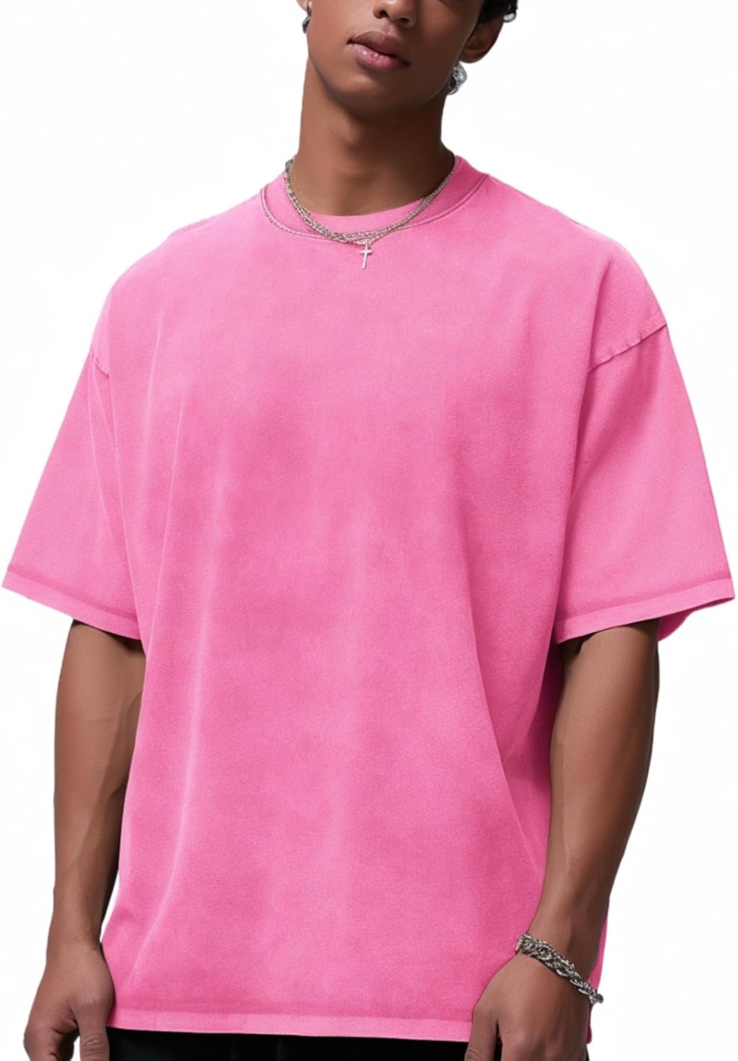 Adenorah Mens T-Shirts Womens Oversized T Shirts Basic Cotton Vintage Plain Tees Short Sleeve Summer Tops Workout