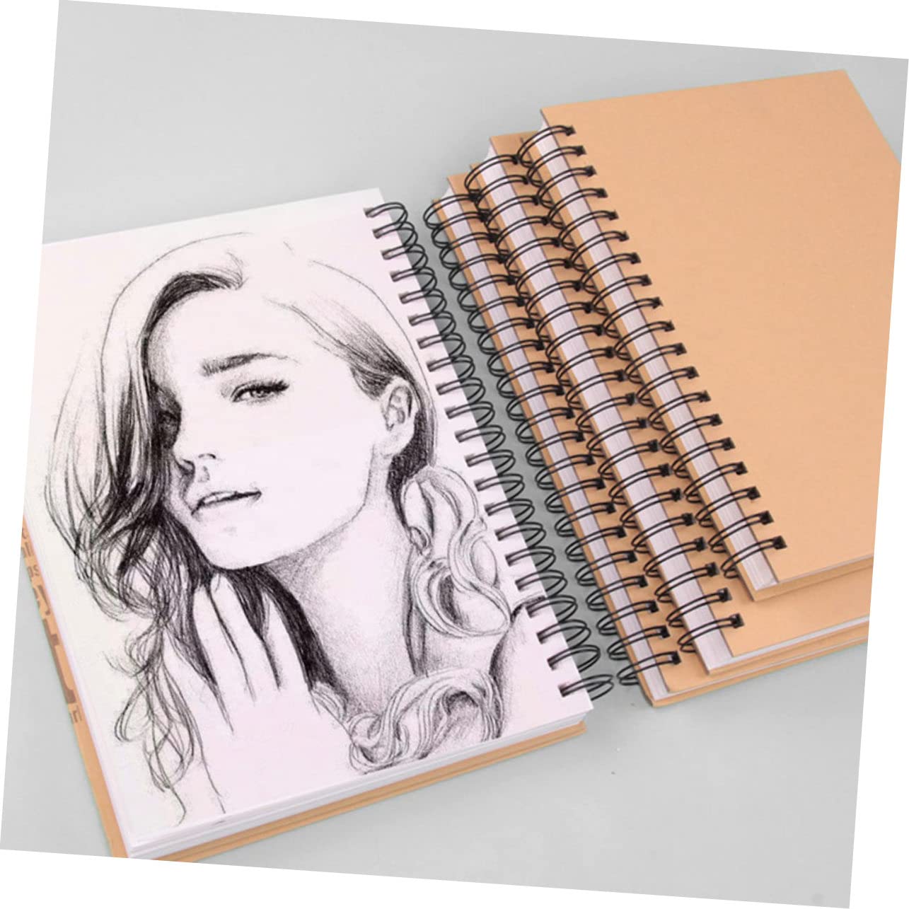 SAFIGLE Spirale per Disegno con Spessi Taccuino per Studenti di Pittura e Schizzi Blocco per Arte e Graffiti Formato Orizzontale Resistente