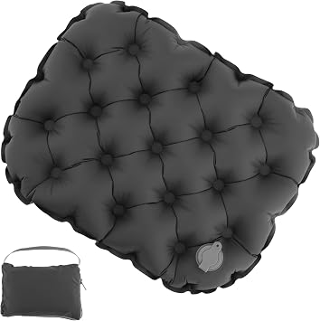 Inflatable Seat Cushion Lightweight Stadium Seat Pad Travel Air Seat Cushion Portable Travels Cushions for Climbing Hiking Office Airplane Car Stadium Grey