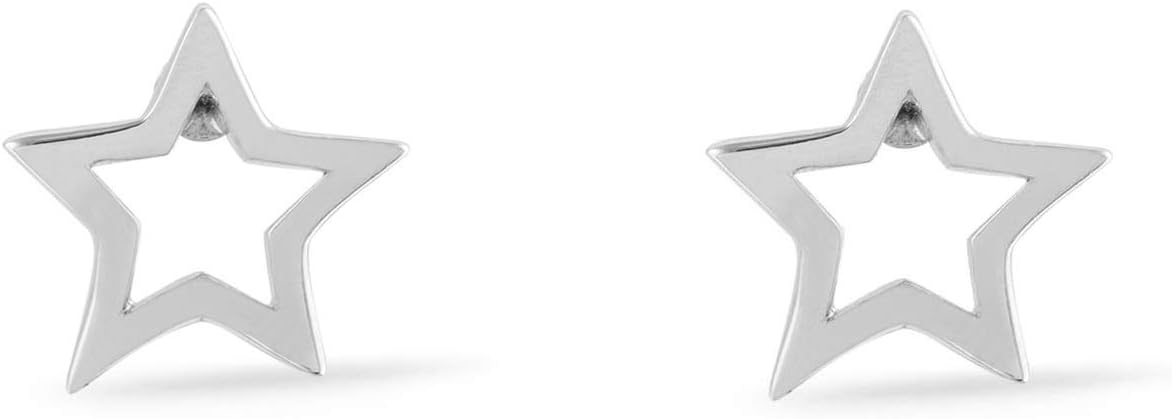 Boma Jewelry Sterling Silver Open Star Stud Earrings