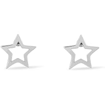 Boma Jewelry Sterling Silver Open Star Stud Earrings