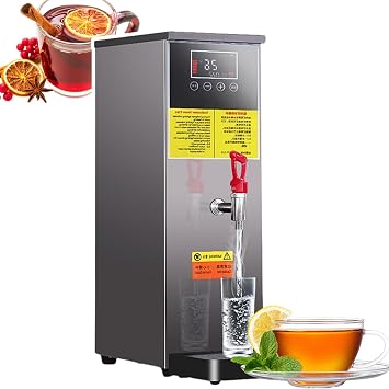 Stainless Steel 50L Commercial WaterHeater, Automatic Boiling Water Machine with LCD Display & Auto Inlet, Stepping Type, 25L/40L Options, Silver Black 25l