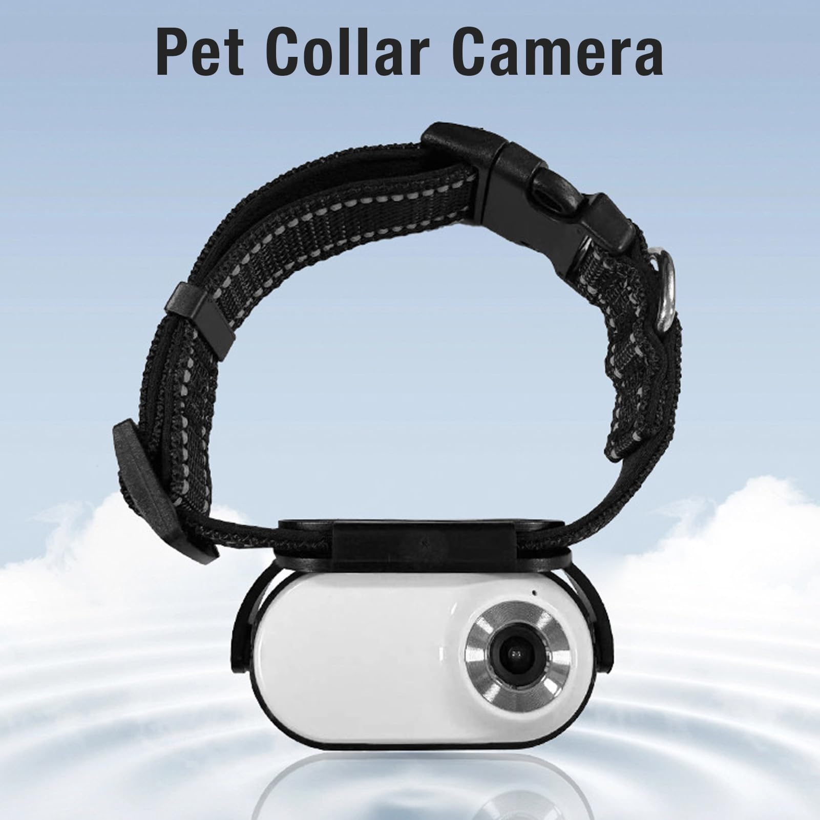 Luocute Cámara con Collar para Mascotas, Mini Cámara de Acción con Lente de 120 Grados con Conexión OTG, Grabación de Video, Cámara Deportiva Magnética Ajustable para Gatos para (White)