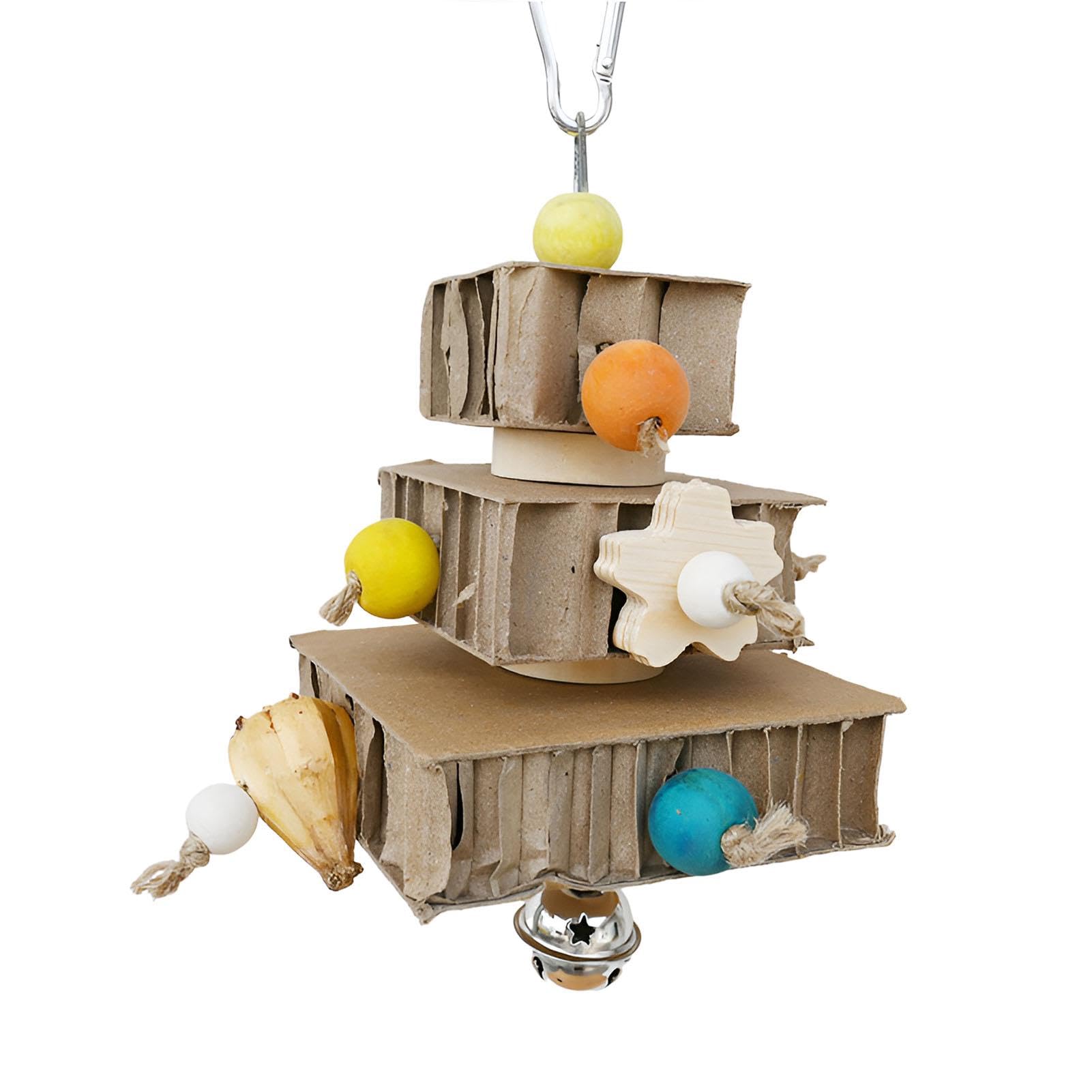 Tuxxjzm Bird Foraging Toys, Cockatiel Foraging Toy, Cardboard Nibble Skewers Paper Teething Toy, Parrot Supplies Bird Paper Foraging Toys for Home Birds