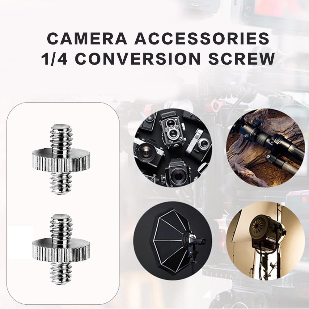 5Pcs Doppio Uso Vite 1/4“ Maschio a 1/4“ Maschio filettato Vite Adattatore Vite Convertitore Adattatore per la Macchina Fotografica/Monopiede Testa a Sfera/Treppiedi