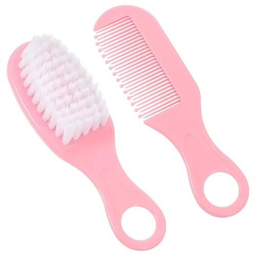 Juego de cepillo y peine para el pelo del bebé, cepillo para la cabeza, cepillo masajeador del cuero cabelludo para tapa de cuna, registro de baby