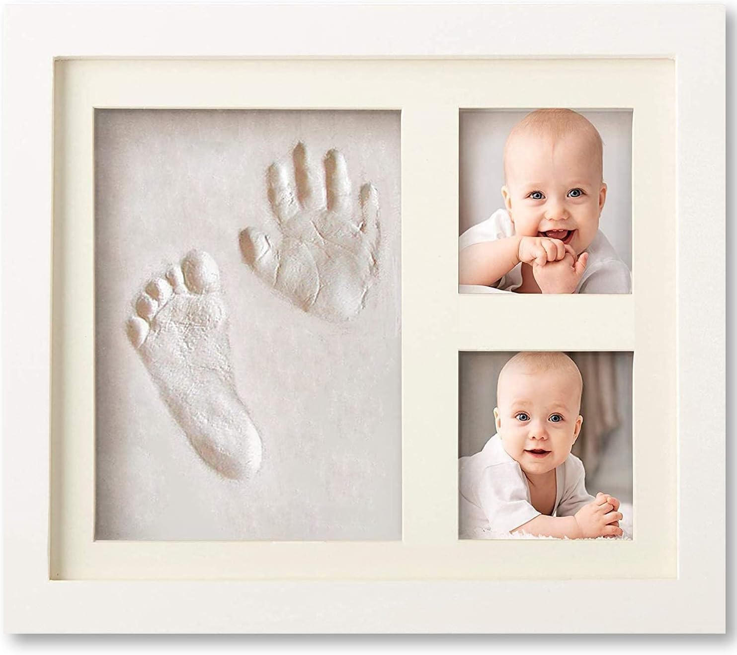 KASTWAVE Baby Handprint and Footprint Makers Kit Keepsake For Newborn Boys & Girls, Baby Girl Gifts & Baby Boy Gifts, Personalized Baby Shower Gifts, Memory Art Picture Frames for Baby Registry