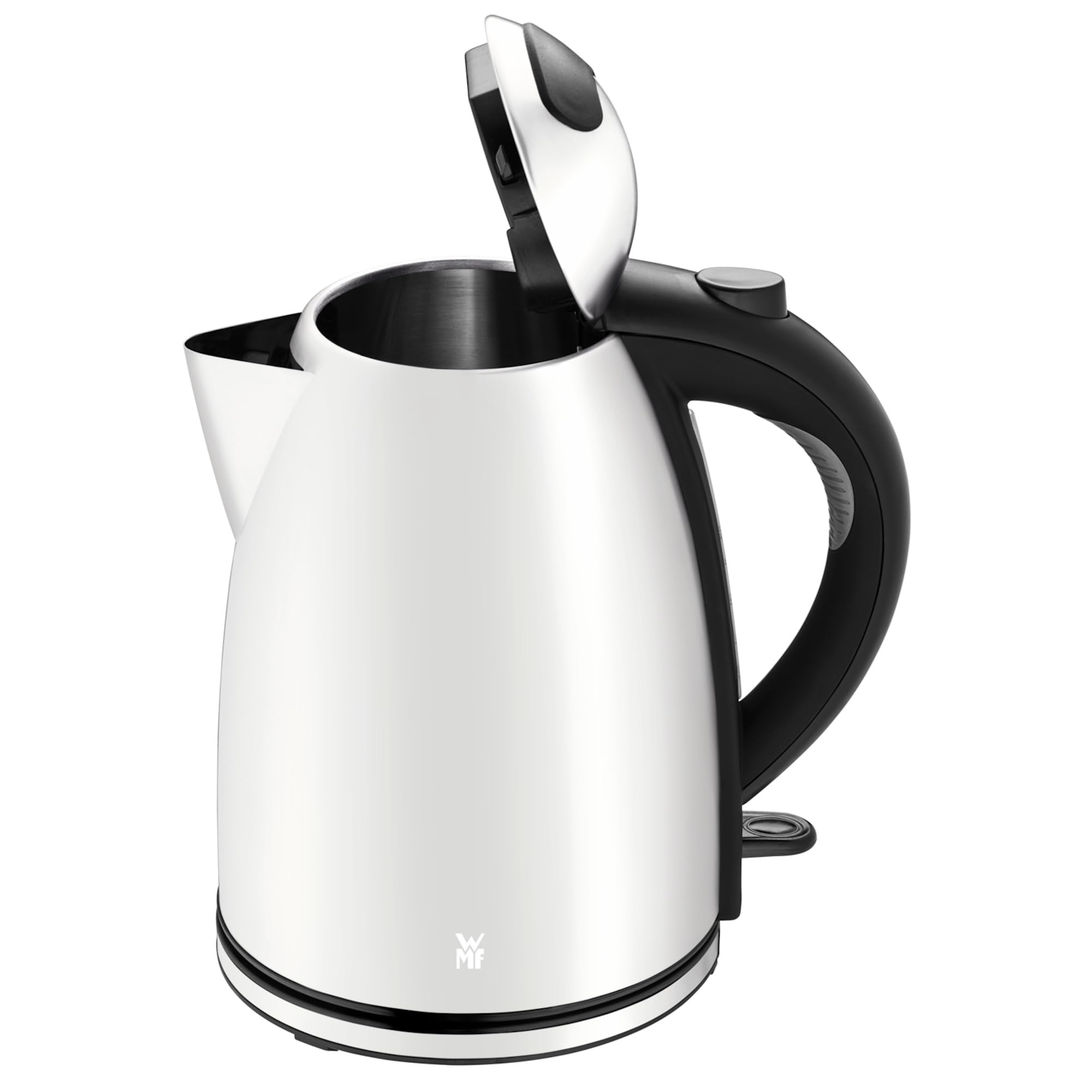 WMF Stelio Wasserkocher Edelstahl 1,7l, elektrischer Wasserkocher mit Kalkfilter, 2400 W, Wasserstandanzeige beleuchtet, edelstahl mattweiß