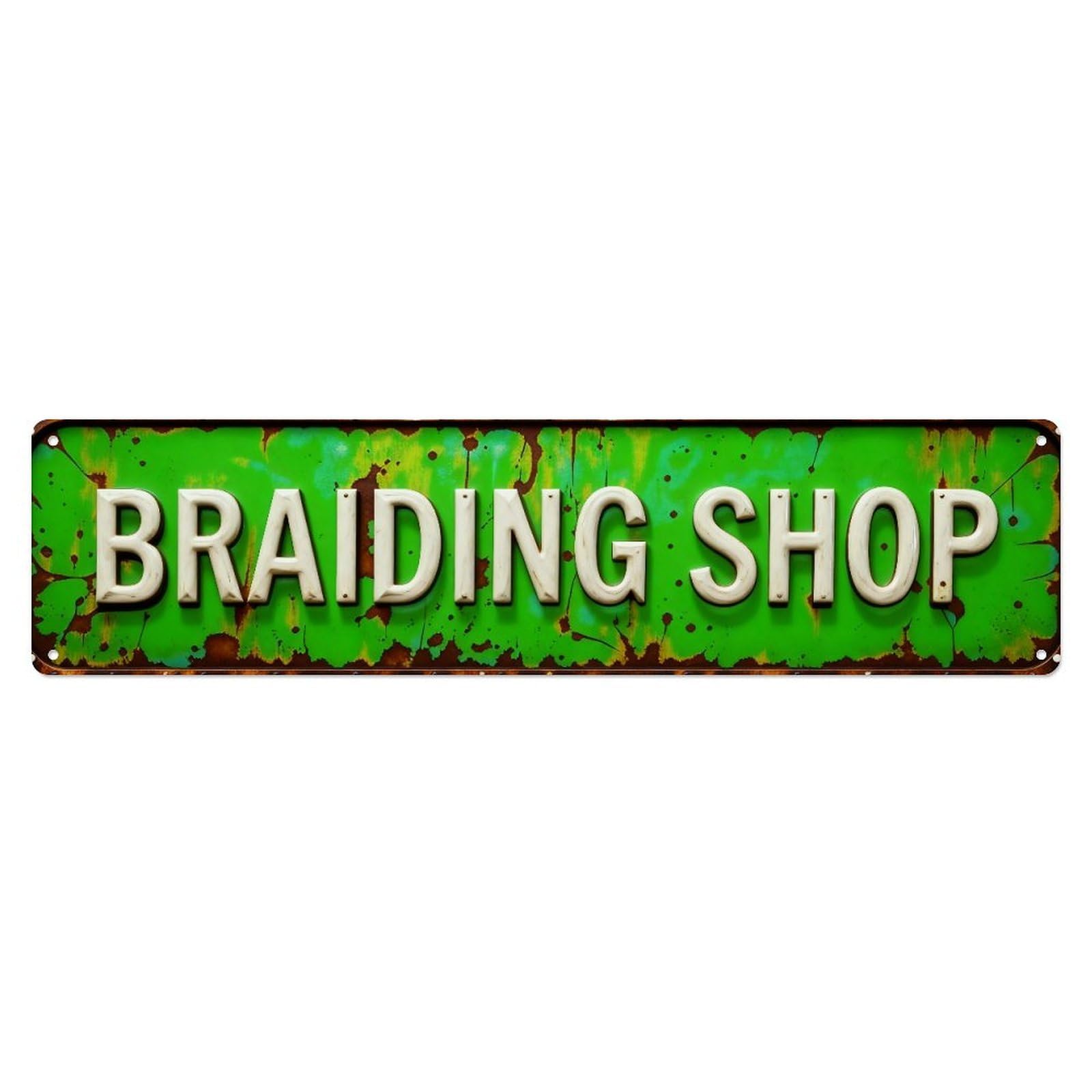 Green Rusty Metal Sign Pattern Metal Tin Sign Plaque
