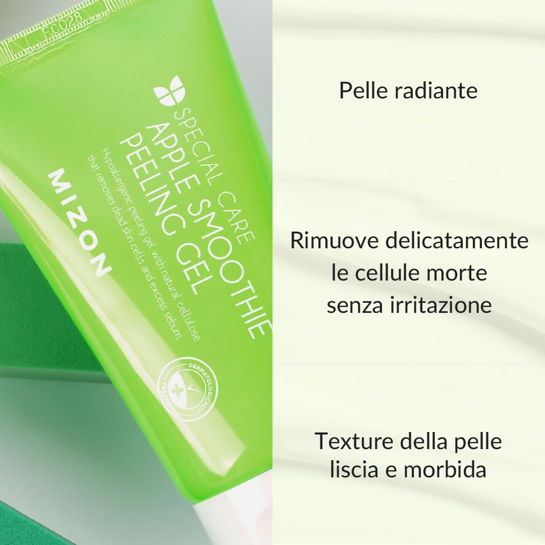 Esfoliante in Gel Smoothie Mela (120ml) Fruttoterapia esfoliante, Pelle liscia e tesa, Correzione del tono, idratante, Trattamento al sebo (Apple Smoothie Peeling Gel)