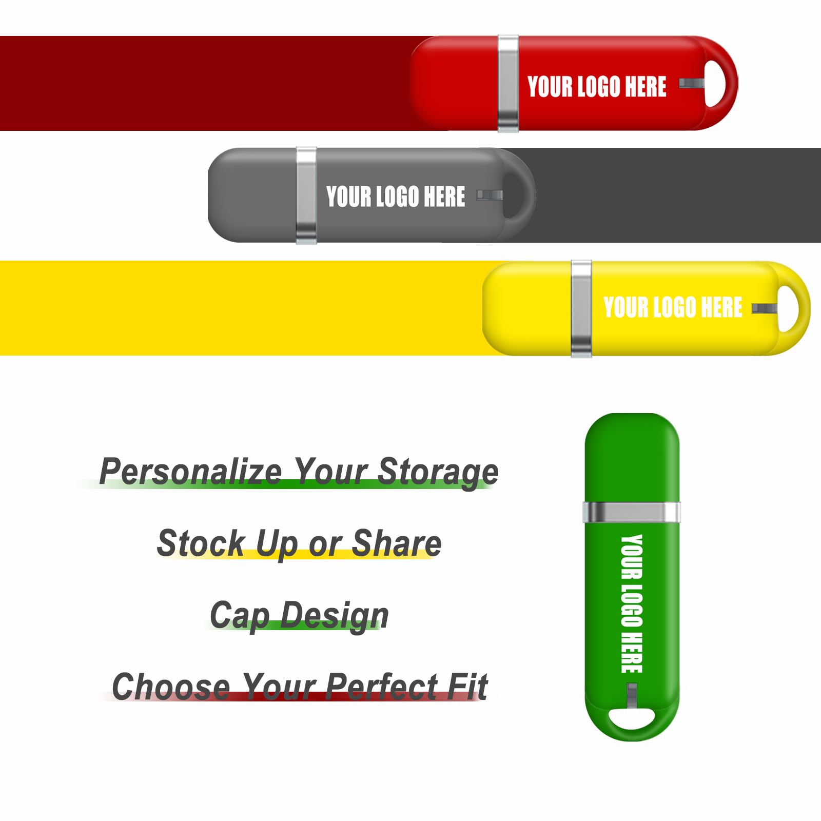 JBOS Benutzerdefinierter USB-Stick, 1 GB, 25 Stück, personalisierbar, Logo-Druck, Werbegeschenke, Branding mit JBOS NAND-Flash-Speicher