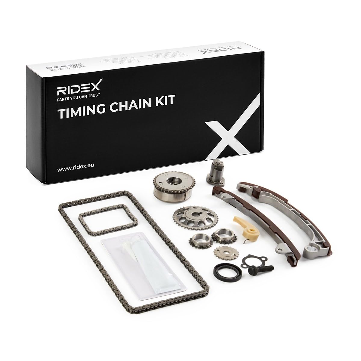 RIDEX 1389T2503 Kit de cadena de distribución con juntas con ruedas dentadas Compatible con TOYOTA AVENSIS Ranchera familiar T25