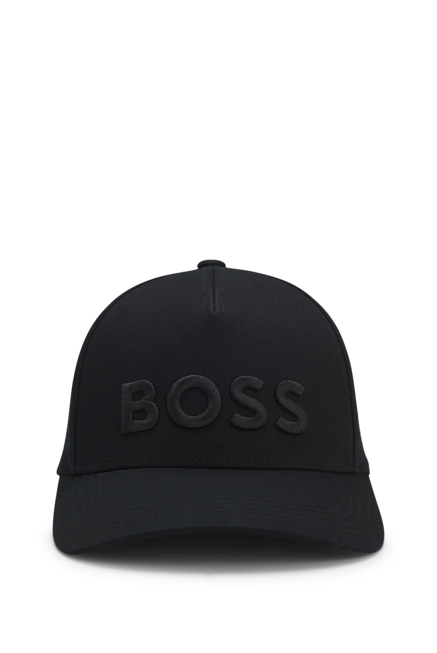 Boss Men's Black Seth Cotton-Twill Cap With Embroidered Logo