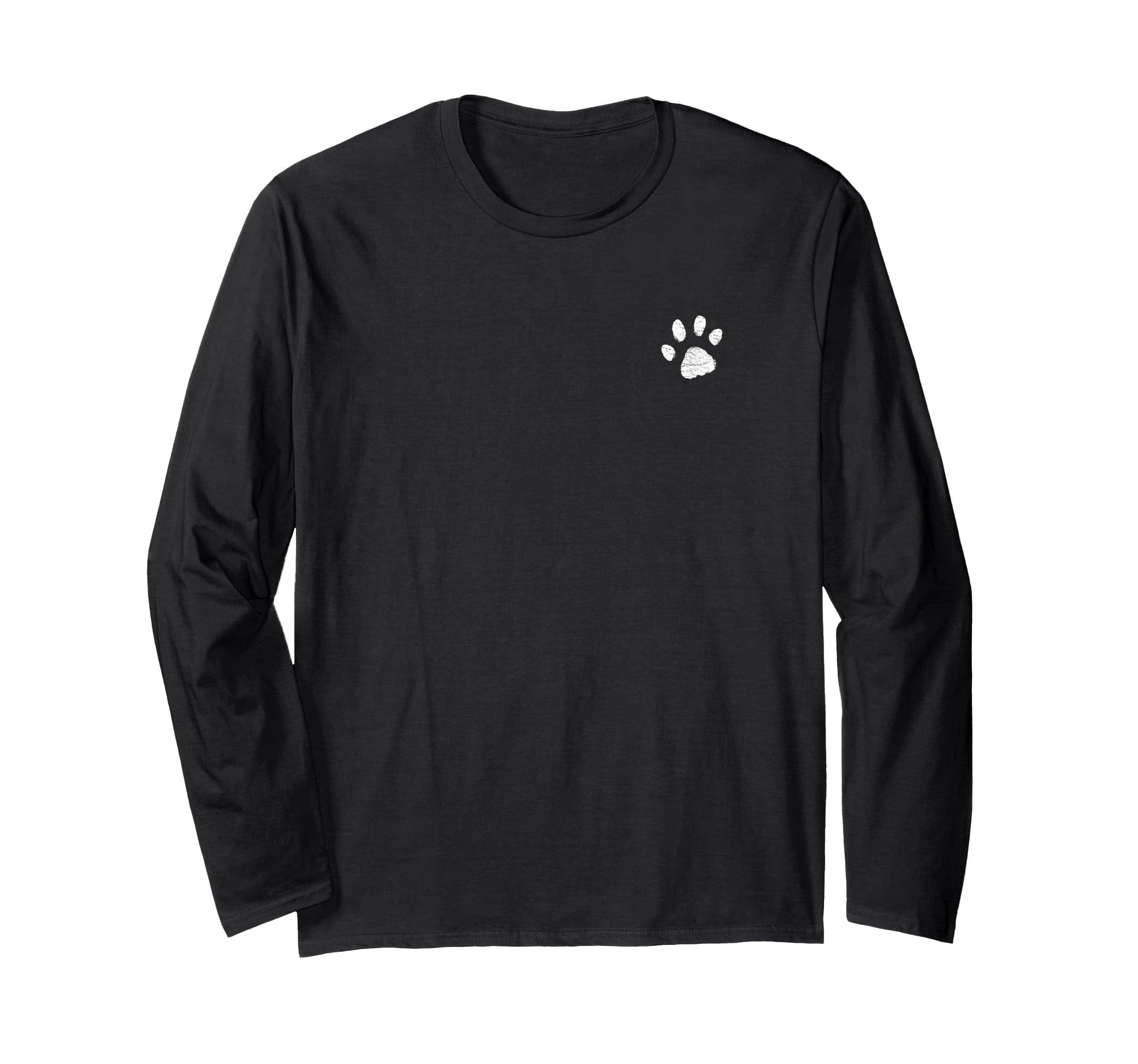 Dog Mom T Shirt | Left Chest Paw Print Women Men Dog Lover Long Sleeve T-Shirt