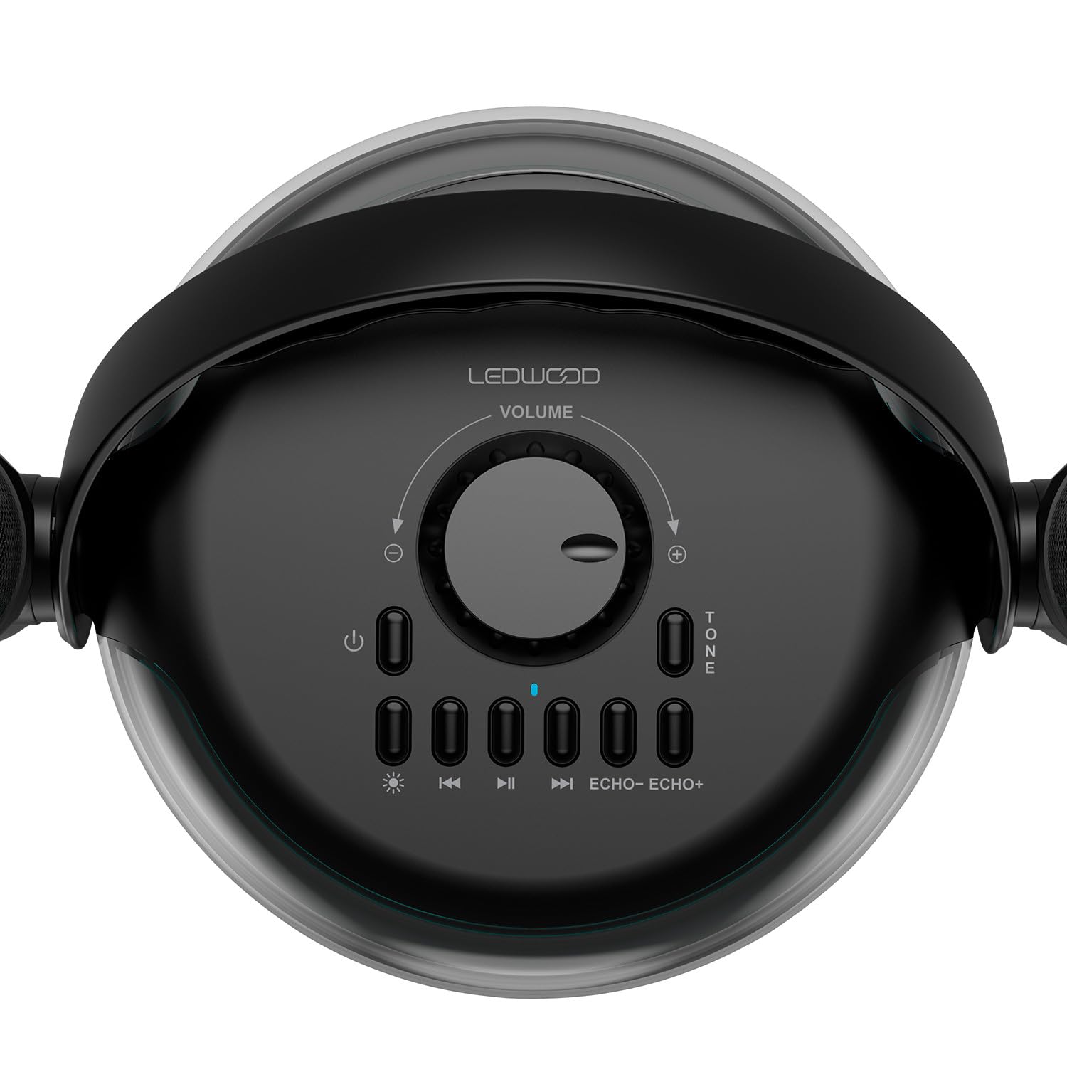 Système Karaoké sur Batterie 120W, LED, Bluetooth USB, 2 Micros sans Fil, Effets Vocaux, Compatible TV Connectée, Ampoule