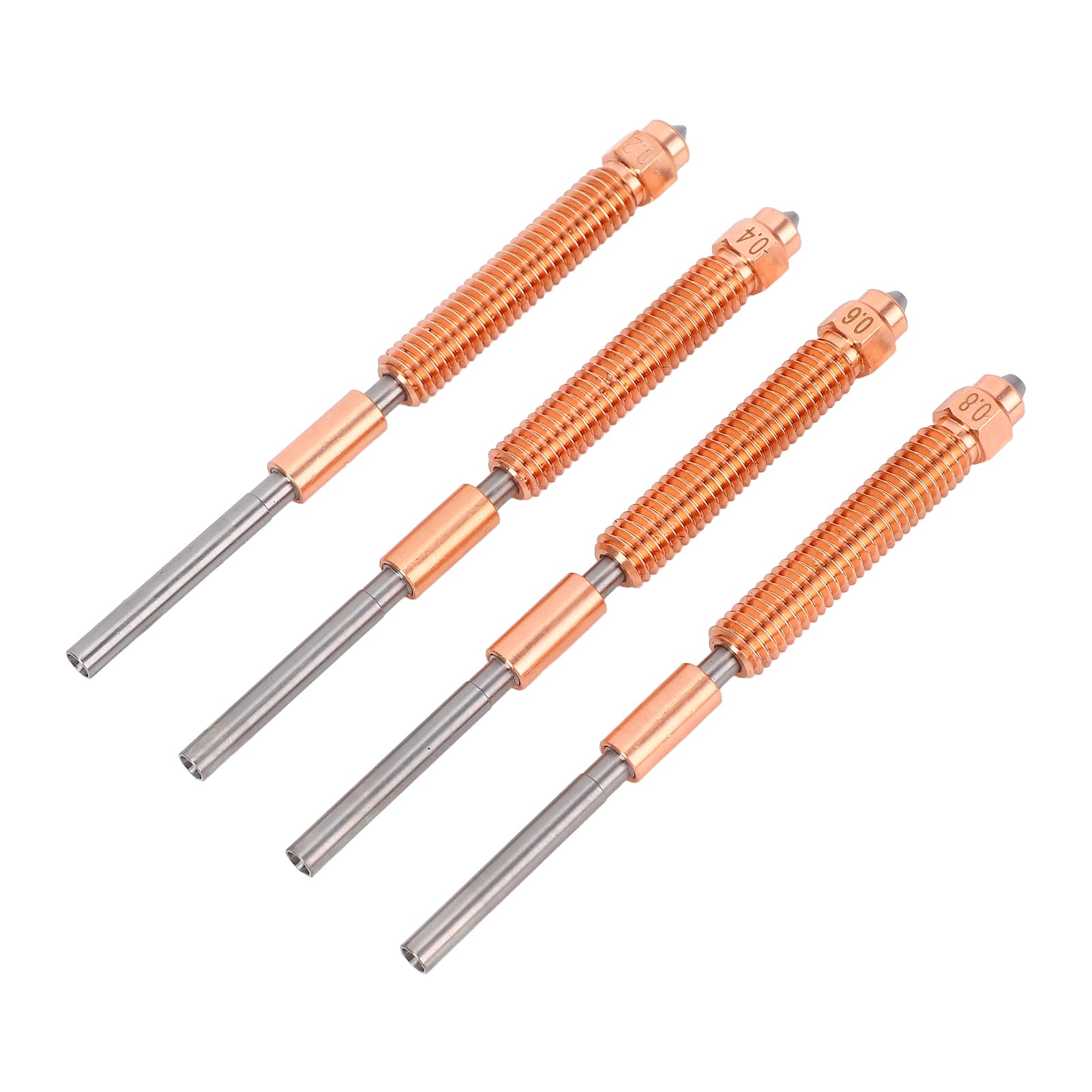 Schnell austauschbares Düsenset mit Hot-End-Rohr aus gehärtetem Stahl und CuCrZr-Kupferlegierung – kompatibel mit K2 Plus- und HI-3D-Druckern – inklusive Größen 0,2 mm, 0,4 mm,