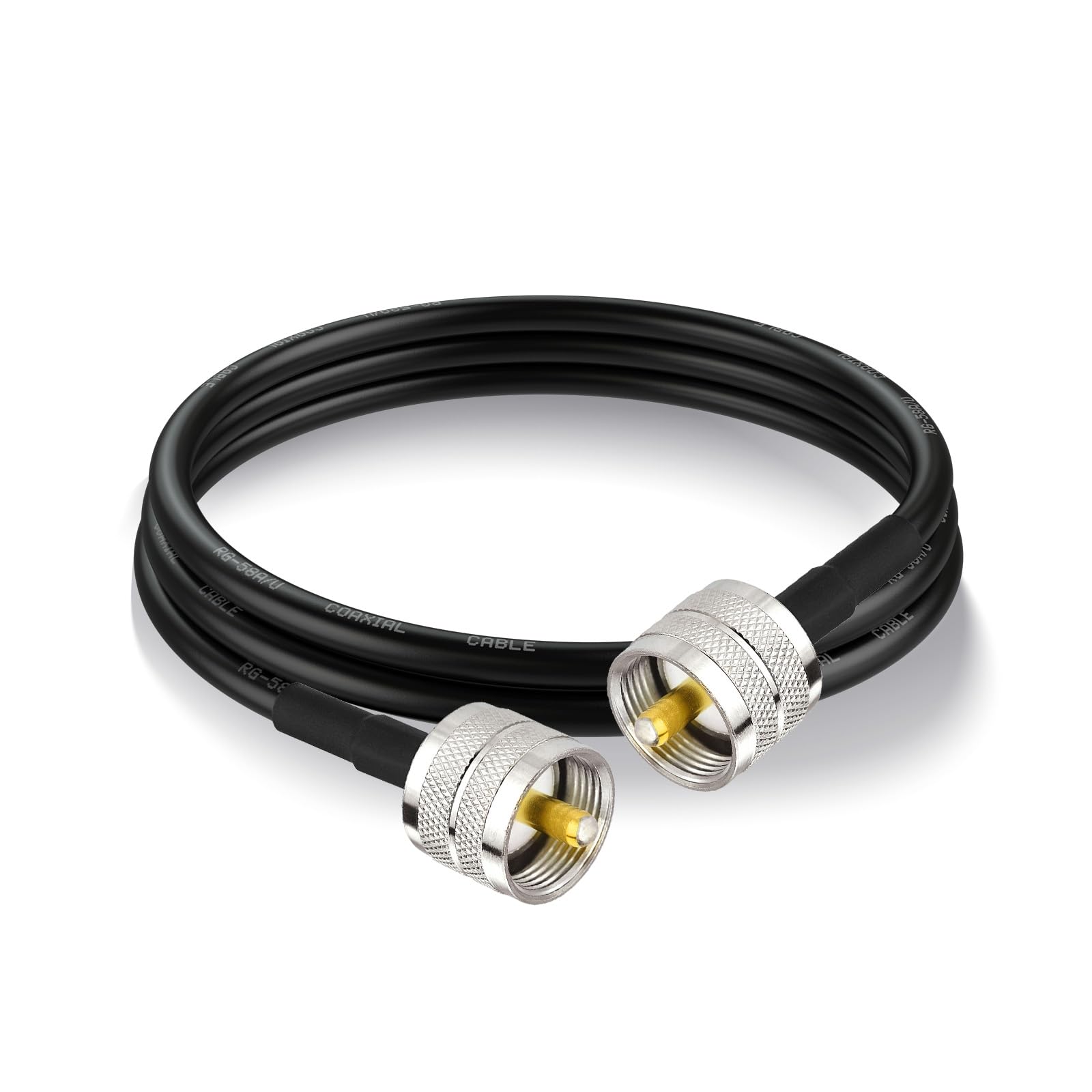 Superbat Cavo Coassiale RG58 CB 60cm UHF PL259 Maschio a Maschio 50 ohm Bassa Perdita per Radio HAM e CB, Analizzatore di Antenna, Carico Fittizio, Misuratore ROS (1 Pezzo)
