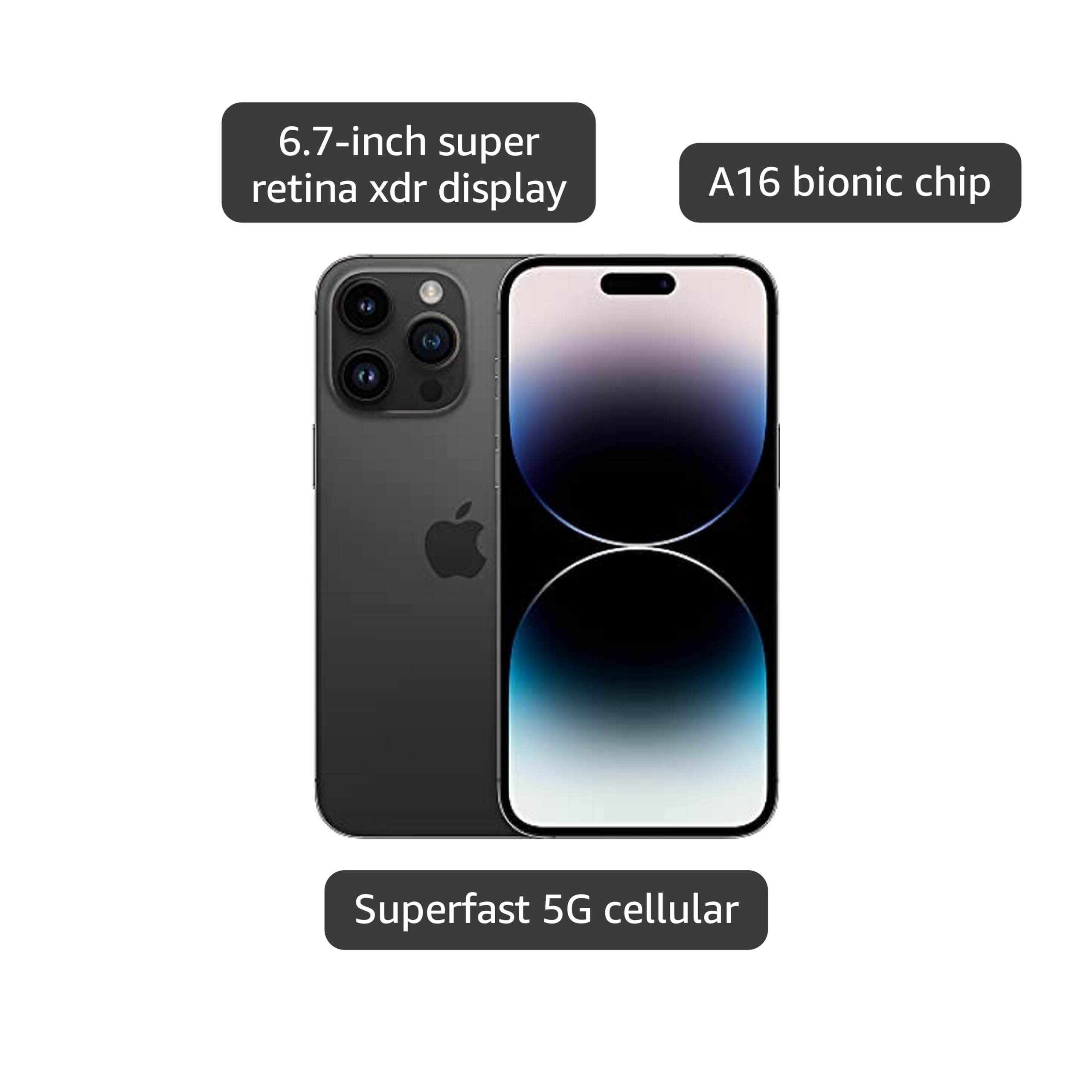 Amazon.com: Apple iPhone 14 Pro Max, 256GB, Space Black for