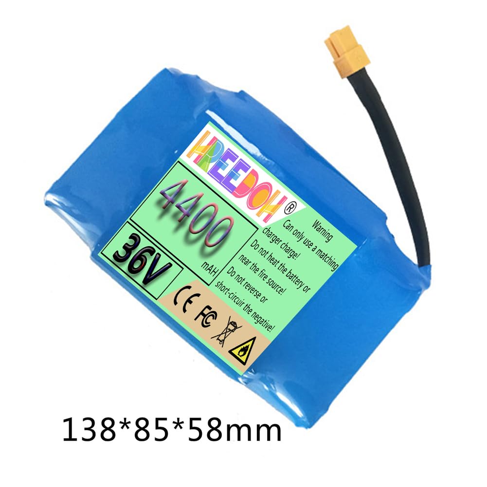 Batterie 36 V pour Trottinette électrique, Batterie 36 V pour Hoverboard, Batteries Lithium-ION 36 V 4,4 Ah pour kit Moteur 0-158,4 W avec BMS