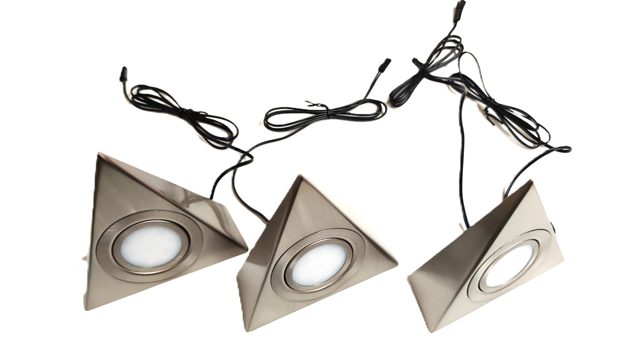 Dapo LED-Aufbau-Unterbau-Leuchte-Lampe Dreieck 3er Set Küchenleuchte 3x3W 3000K 230lm inkl. Trafo LED-Leuchte Küchenlampe