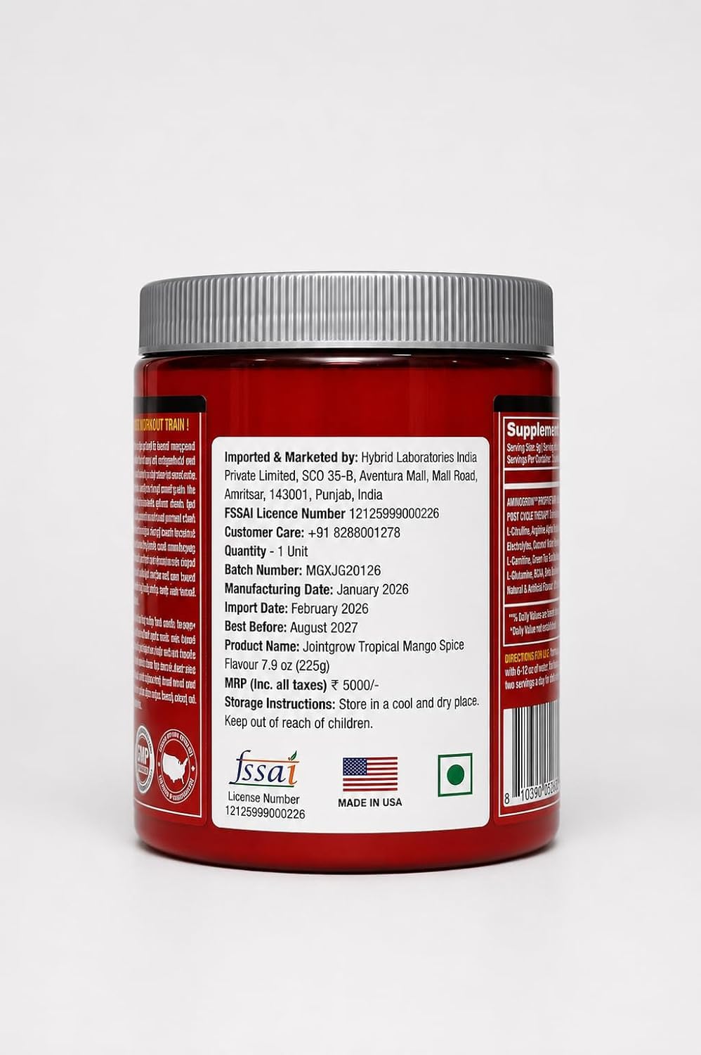 MYOGENETIX MYODROL® – The Ultimate Muscle Creator + FREE Pre - Workout Power Boost (300 GM, JOINTGROW Tropical Mango Spice Flavour) — Amazon image 8