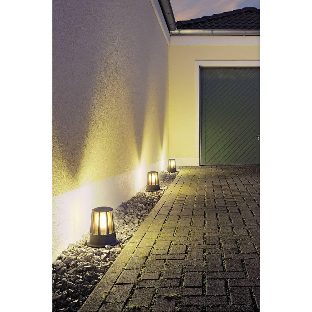 SLV CONE | Stehleuchte, LED Außen-Beleuchtung für Wege, Wände, Eingänge, Outdoor Garten-Lampe, Außenleuchte, Standleuchte |rund, IP54, E27, anthrazit