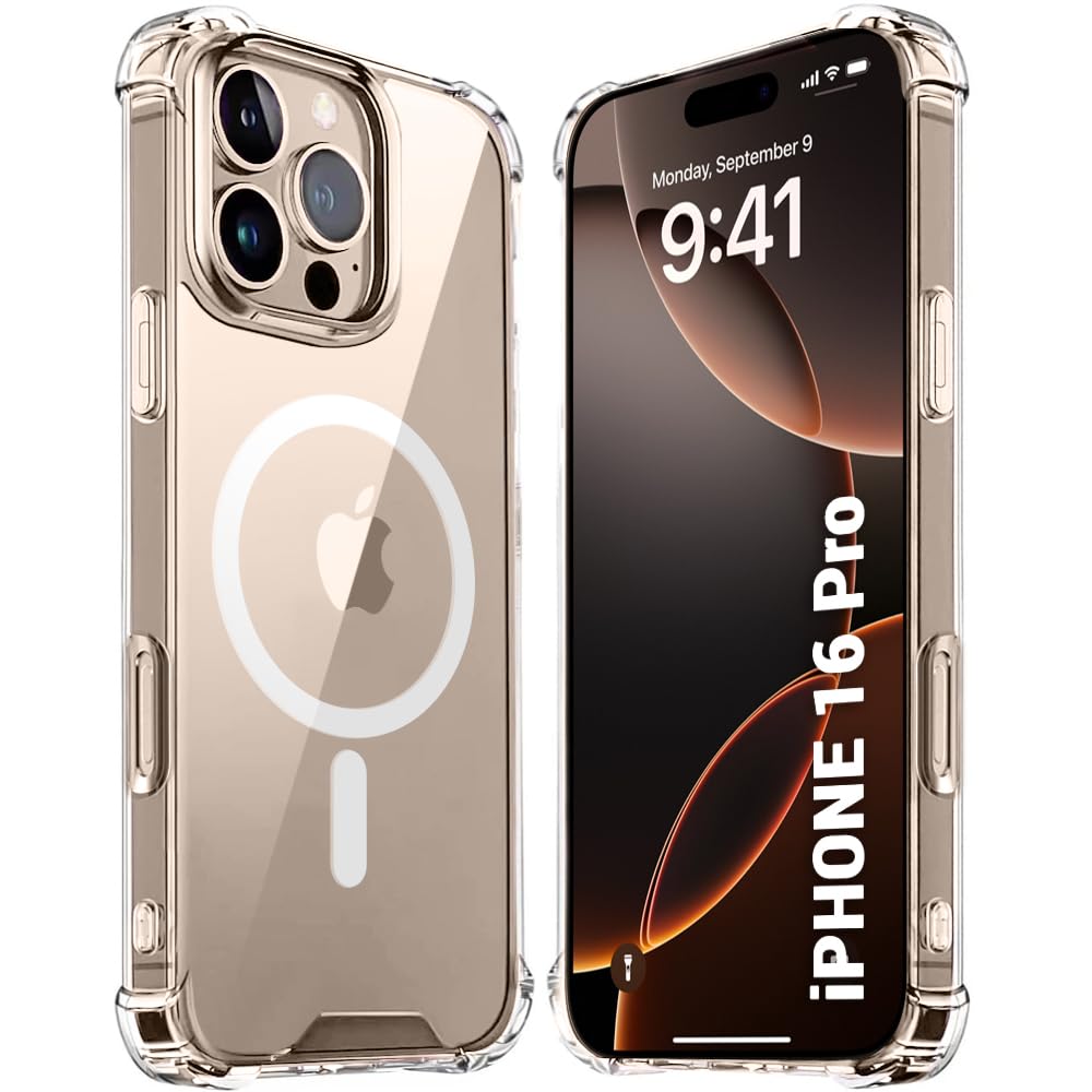 TheGiftKart Shockproof Ultra-Hybrid Back Cover Case for iPhone 16 Pro Compatible with MagSafe | 360° Protection | Crystal Clear Hard Back Cover Case for iPhone 16 Pro (Transparent Bumper) (B0DFCVSSMP) Amazon Price History, Amazon Price Tracker