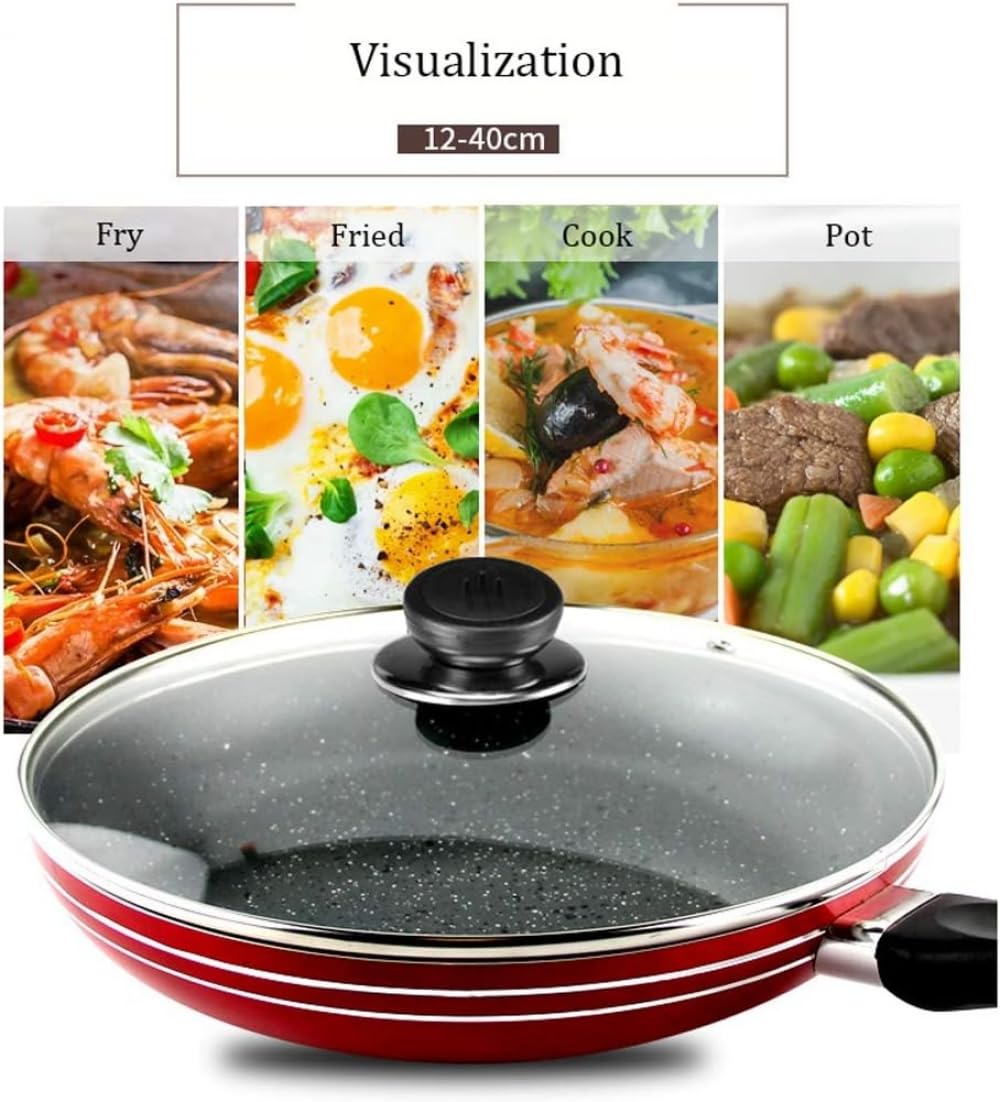 Tapa de sartén de vidrio templado para sartén, cubierta de vapor para el hogar, cubierta transparente para sartén, tapa de repuesto para olla-42 cm