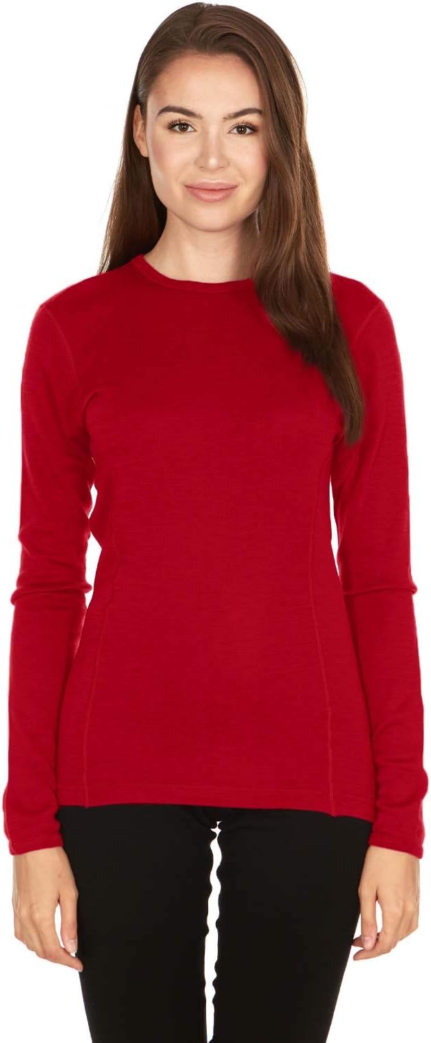 100% Merino Wool - Women's Midweight Base Layer - Long Sleeve Crew