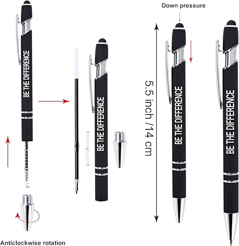 Miniatura 2 de Bolígrafos divertidos, paquete de 12 bolígrafos de escritura suave de punta fina con puntas inspiradoras, tinta negra, pantallas táctiles, regalo