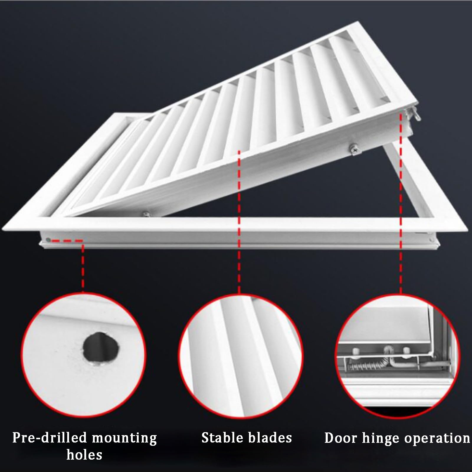 Pannello di Accesso in Alluminio con Copertura per sfiato, griglia Antipolvere per Prese d'Aria di Ritorno a Parete e soffitto, Filtro a Rete, sportello di ispezione in Metallo Resistente PE