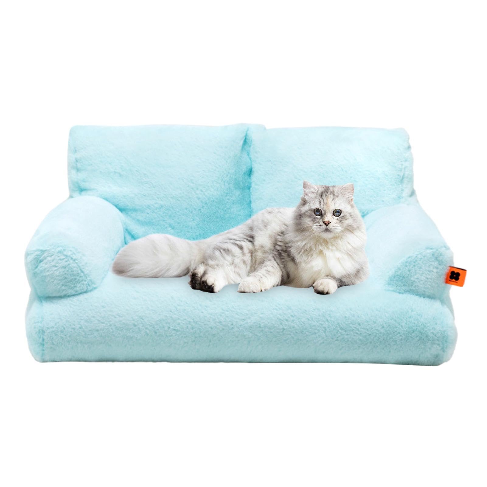 Sofá Cama para Gatos de Felpa Lavable con Fondo Antideslizante para Mascotas Pequeñas