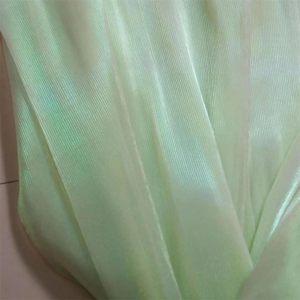 Cinta iridiscente con volantes, Tela de gasa encaje iridiscente organza textura sirena plisada azul 100x150cm(Gradient En8)