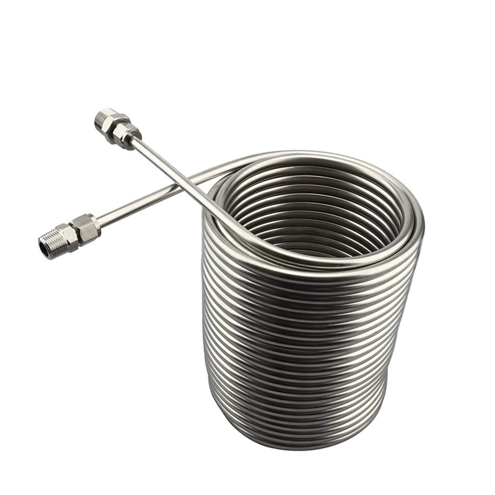 Enfriador de Mosto Serpentín de intercambiadores de Calor de Acero Inoxidable, Enfriador de Mosto por inmersión, Puerto de 1/2" y 3/8" y serpentín de Tubo Espiral