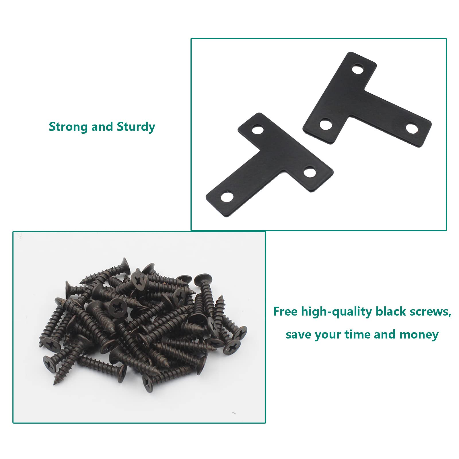 Uenhoy 10 Pcs L Shape Flat Mending Plates 80mm x 80mm (3.15