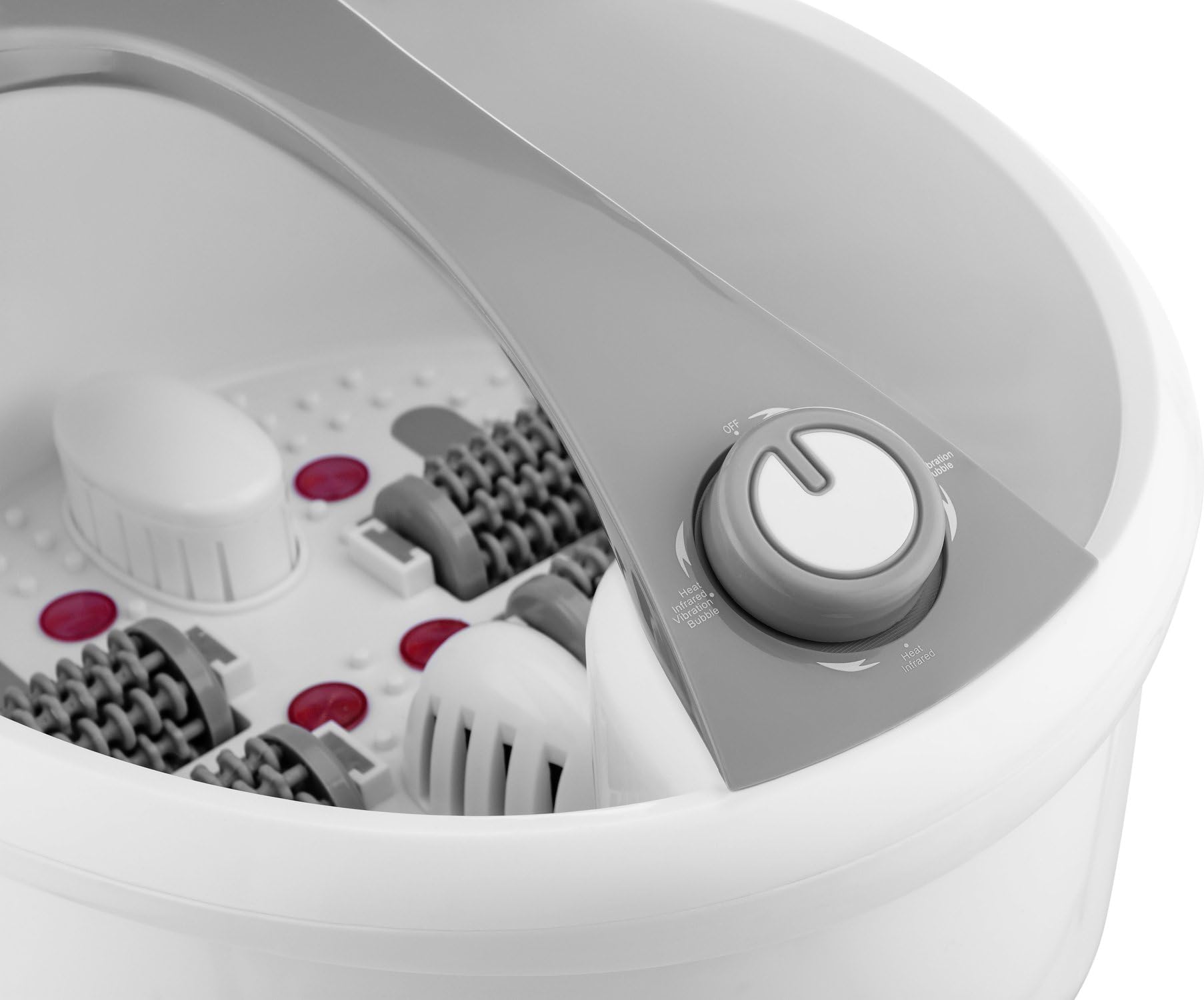Gymtek® Fußbad, Fußsprudelbad, Fussbadewanne, Fußmassagegerät, Automatische Radmassage - Elektrisch, Infrarot - 3 Massagemodi - Fußmassage