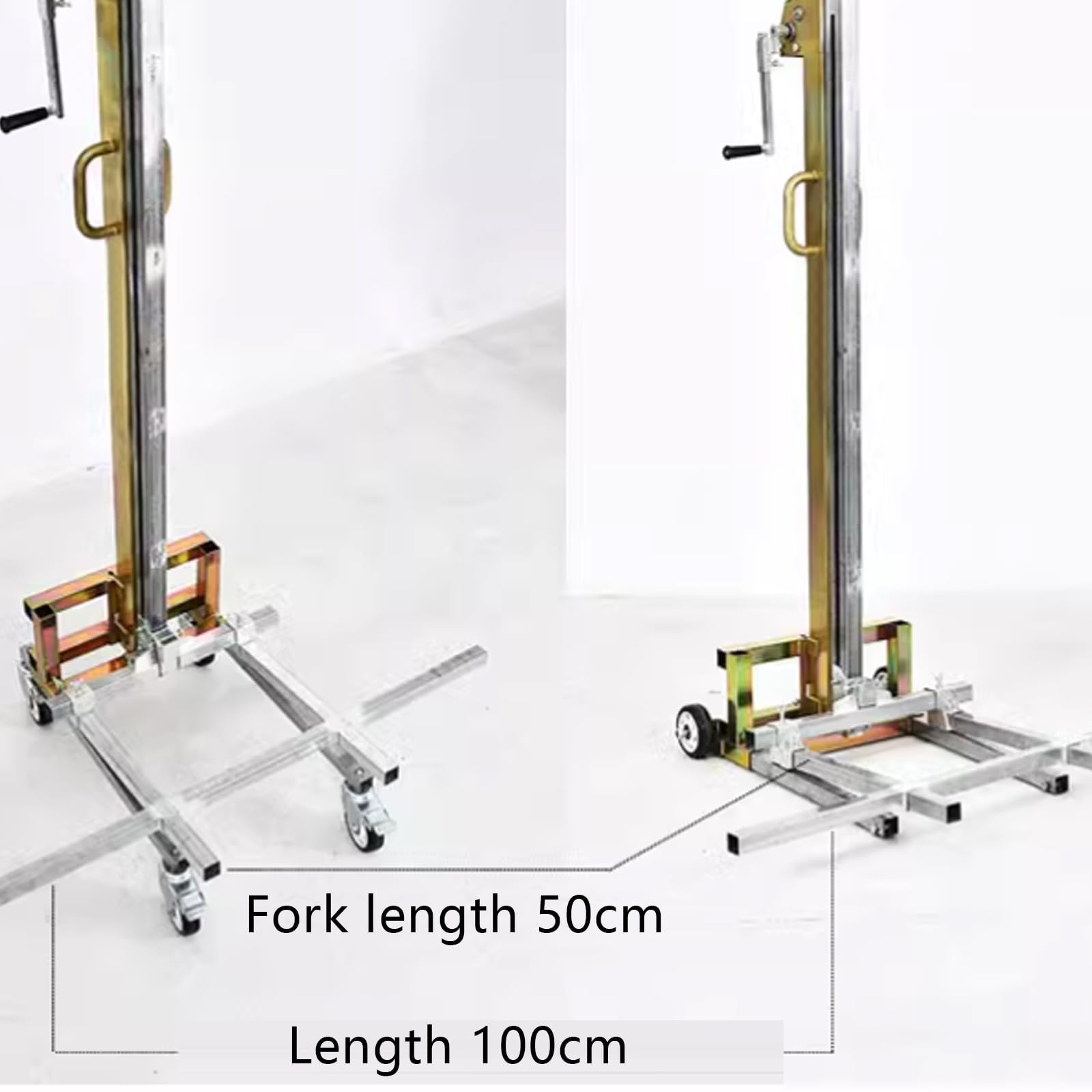 Impilatore di pallet manuale per impieghi gravosi, forcelle e altezza regolabili, sollevatore mobile per armadietti per magazzini, fabbriche e costruzioni, ideale per la movimentazione dei materiali