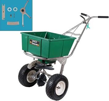 Lesco 101186 High Wheel Walk-Behind Fertilizer Spreader with T422400 Breakthru Agitator Kit Bundle, 2 Items
