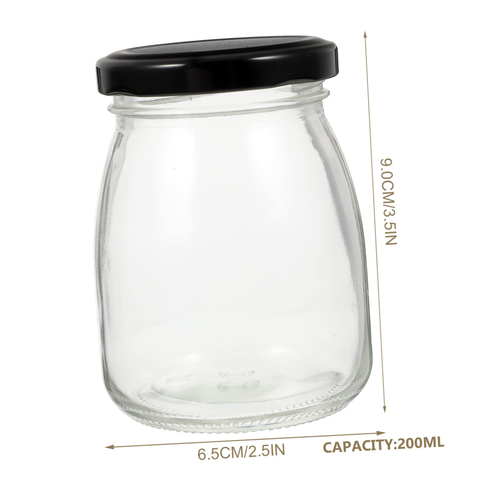 10 Stück Joghurtgläser aus Glas mit Metalldeckel 200ml Flacher Boden Frischhaltend für Milch und Joghurt für Tisch und Party