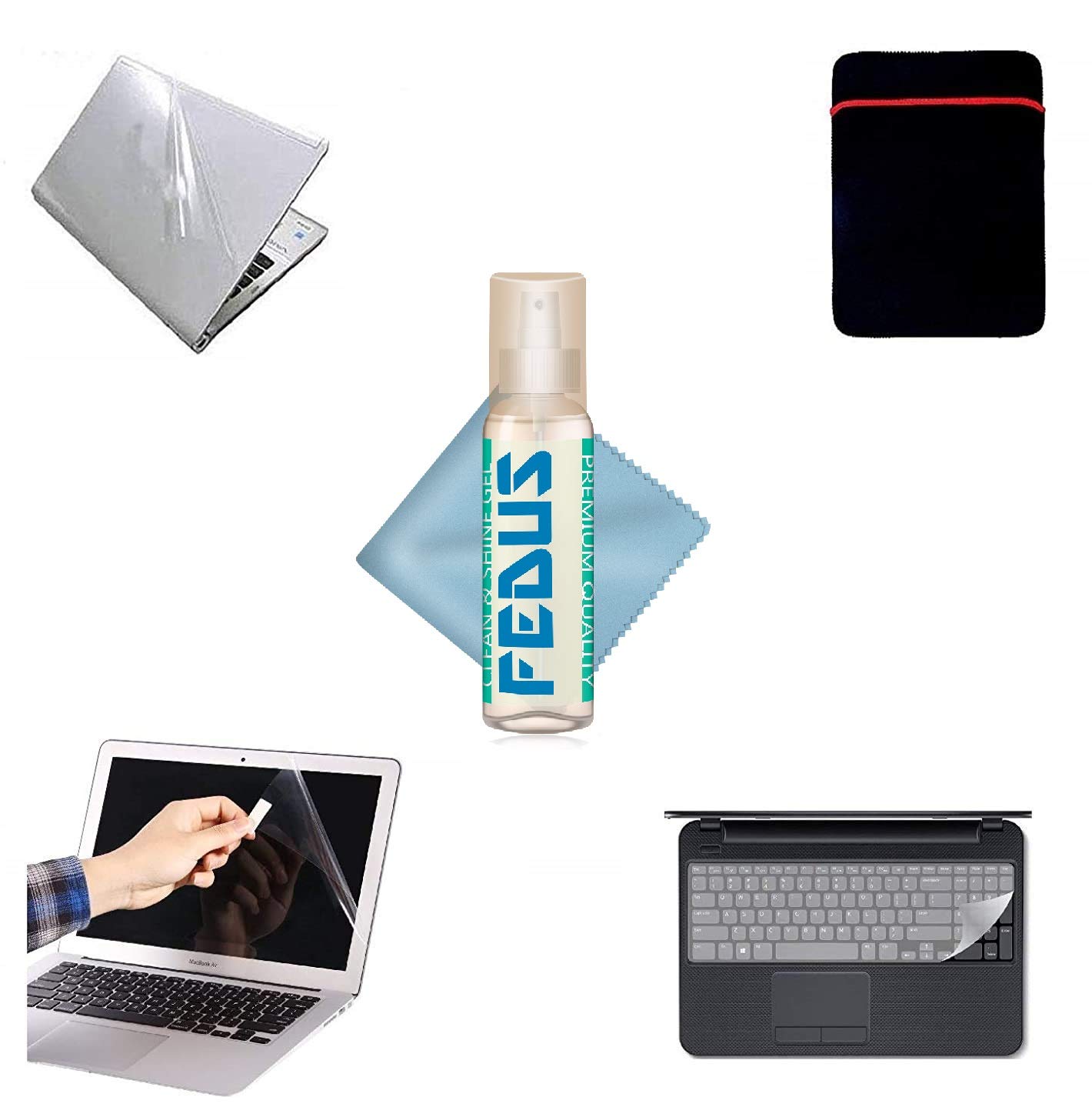 Fedus® 5 in1 Combo of Transparent Laptop Skin with Key Guard, Screen Guard and Laptop Sleeve OR Laptop Cleaning Gell for 15.6 inches, Laptop Combo Set (B07X6JB29R) Amazon Price History, Amazon Price Tracker