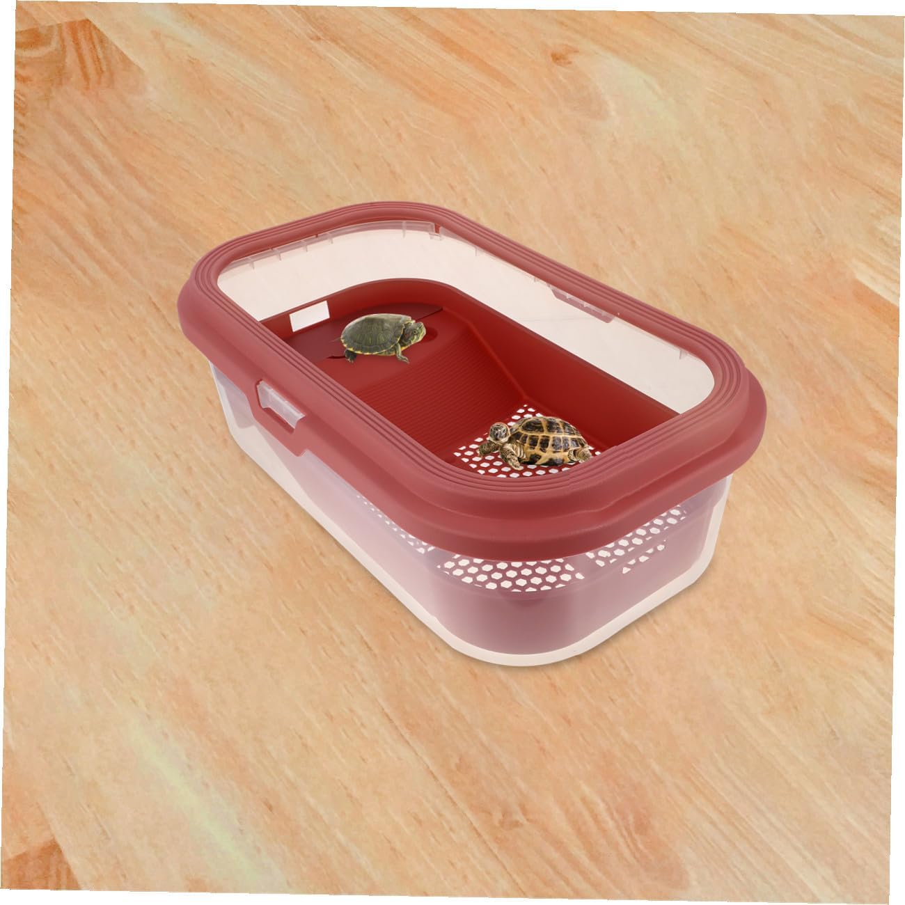 Mipcase Large Plastic Tortoise Tank with Terrace Spacious Breeding Case for Turtles Frogs and Lizards for Swimming and Sunning Easy to Clean