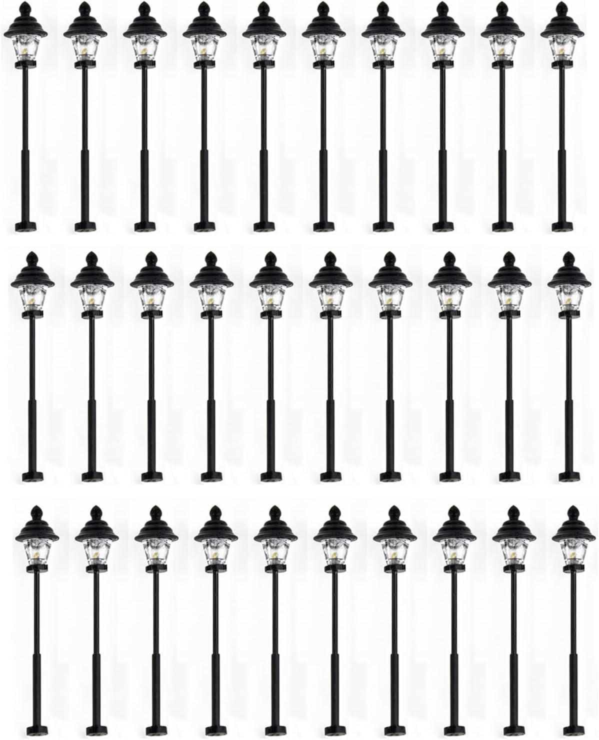 Model Railway Train Lamp Post, 45mm N Scale 1:160 Model Lamp LED Street Lights Scene Decoration for Sand Table and Railway Models (50PCS)