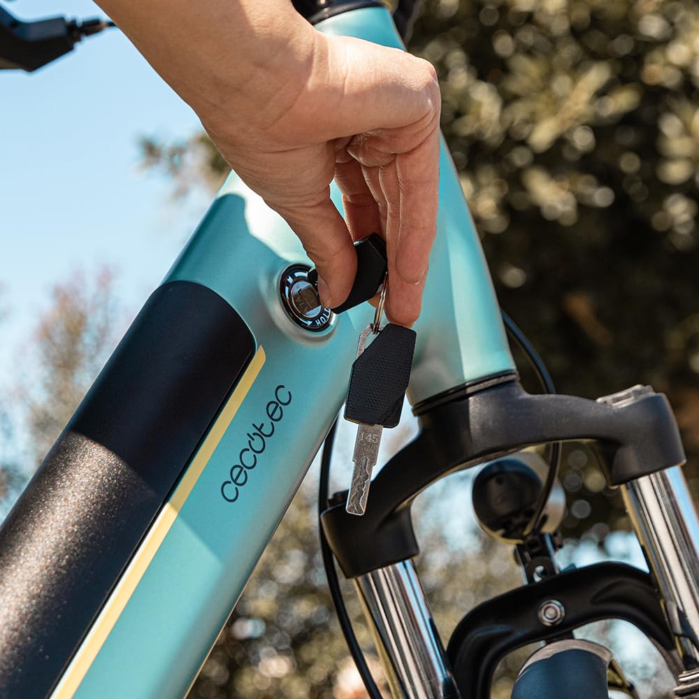 Cecotec Bicicleta Eléctrica de Ciudad Urban. 250W, Ruedas de 28", 90Km de Autonomía, Batería 460 WH, Suspension Delantera, Cambio Shimano de 7 Velocidades y Doble Disco de Freno
