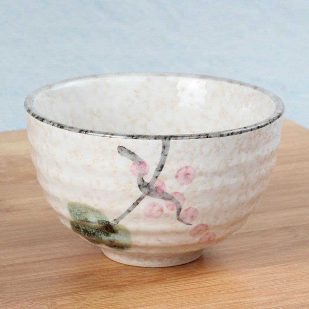 Generico Set di 2 Ciotole per la Cerimonia del tè Tradizionale Giapponese Matcha Chawan con Smalto Bianco e Motivo Floreale di Loto, Ciotole per Cereali e Noodles