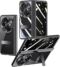 yanzi Compatible with OnePlus Open Mobile Phone Case (Transparent + Black) Protective Ultra Thin Hinge Protective Bumper Shockproof Protection Case Smartphone Case + 3D Screen Protector