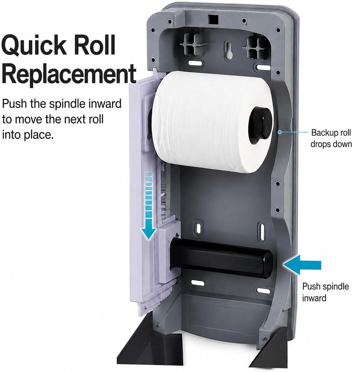 Twin Toilet Paper Dispenser for Standard Rolls: modunful M9 D-3322 White image 4