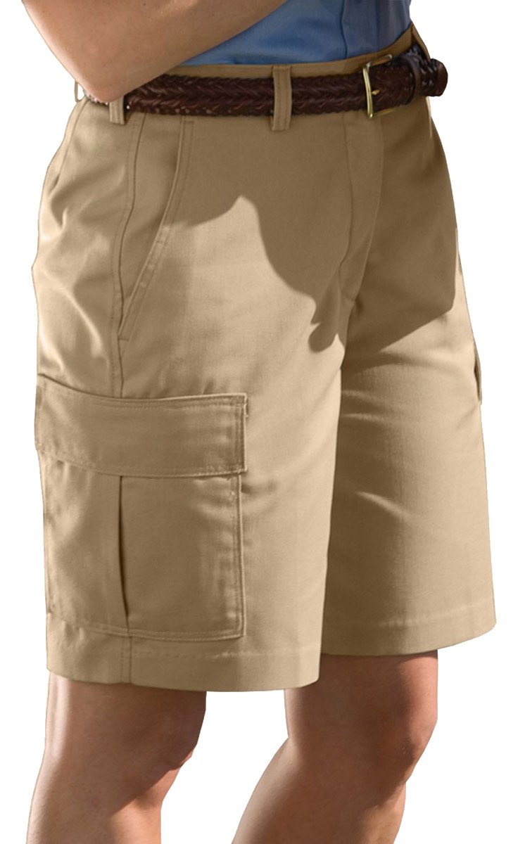 Ed Garments Women's Moisture Wicking Chino Blend Short, TAN, 10